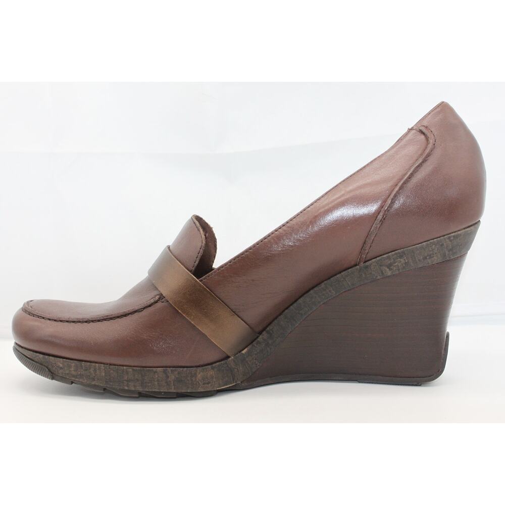 NWOT Kenneth Cole Reaction Brown Leather Cederama Slip On Wedge Loafers Shoes 11 - Picture 4 of 13